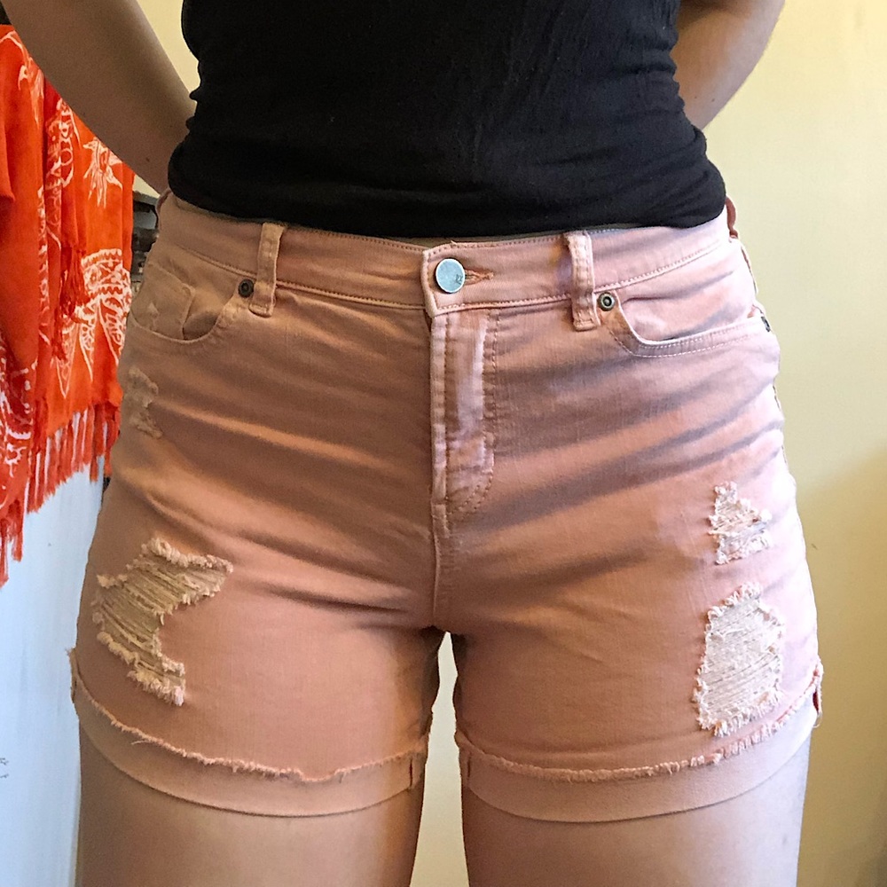 New York & Company Pink Denim Shorts